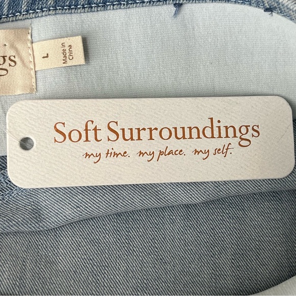 SOFT SURROUNDINGS NWT THE ULTIMATE SNAP UP LEGGINGS JEAN PANTS LIGHT WASH XSMALL - Picture 5 of 14